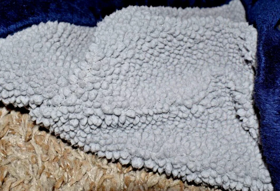 G9 LN KOALA BABY Azul Gris Ballena Pez Felpa Terciopelo Sherpa Bebé Cuna Manta Foto 3 de 4