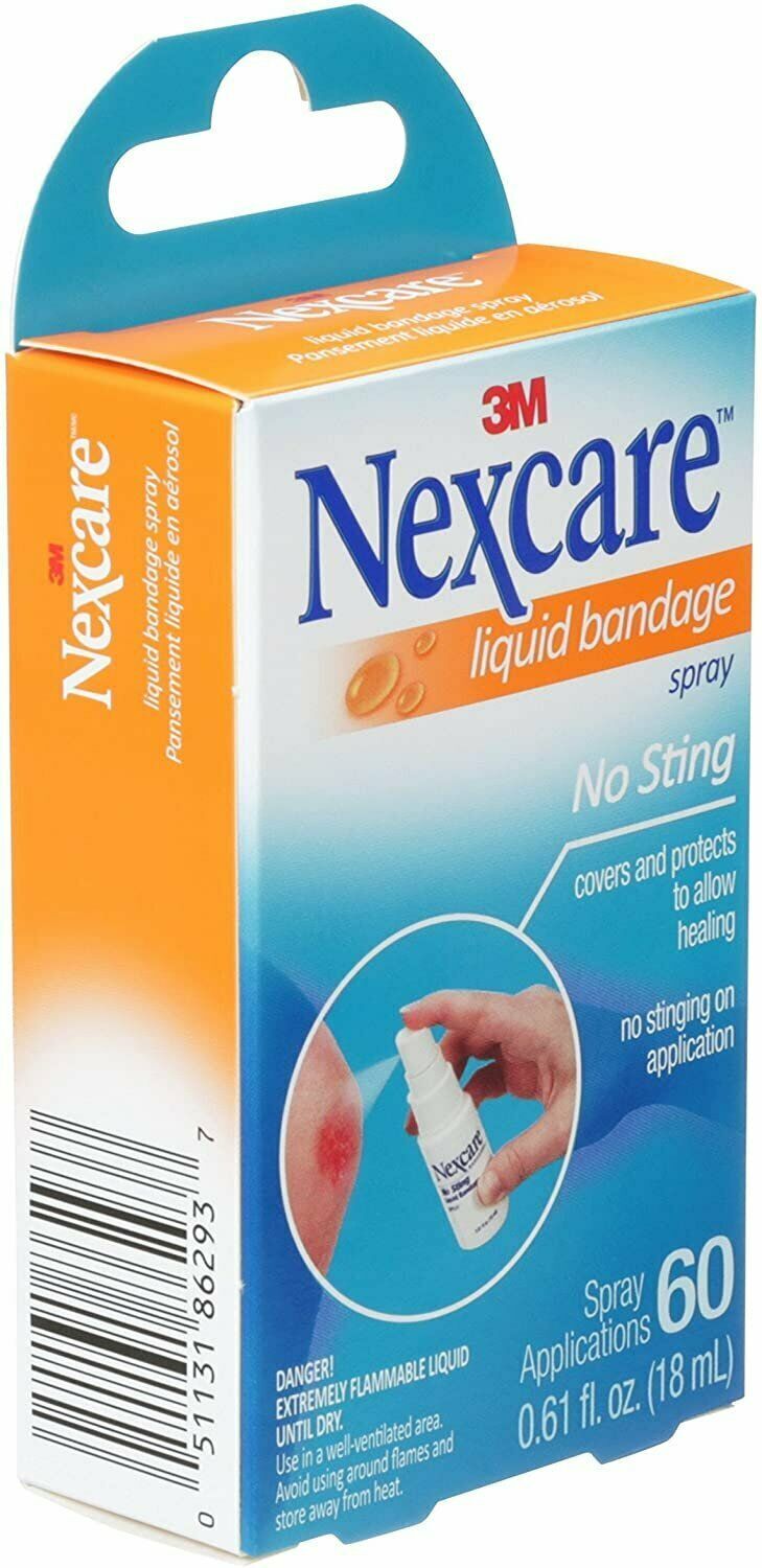 3M Nexcare Liquid Bandage Spray Heal Cover & Protect No Sting .61oz