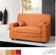divano 2 posti imbottito in tessuto con 2 cuscini divanetto salotto vari colori