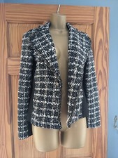 Rinascimento Black White Gold Checked Jacket Size M 