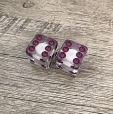 2X Clear Dice Purple Dots Valve Stem Cover Caps Car Bike Motorcycle Bicycle