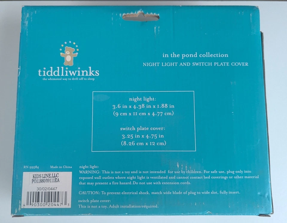 2 piezas Tiddliwinks IN THE POND Colección Luz Nocturna e Interruptor Placa Cubierta Foto 3 de 3