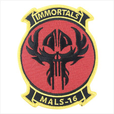 GENUINE U.S. MARINE CORPS PATCH: MALS-16 IMMORTALS 4" - COLOR