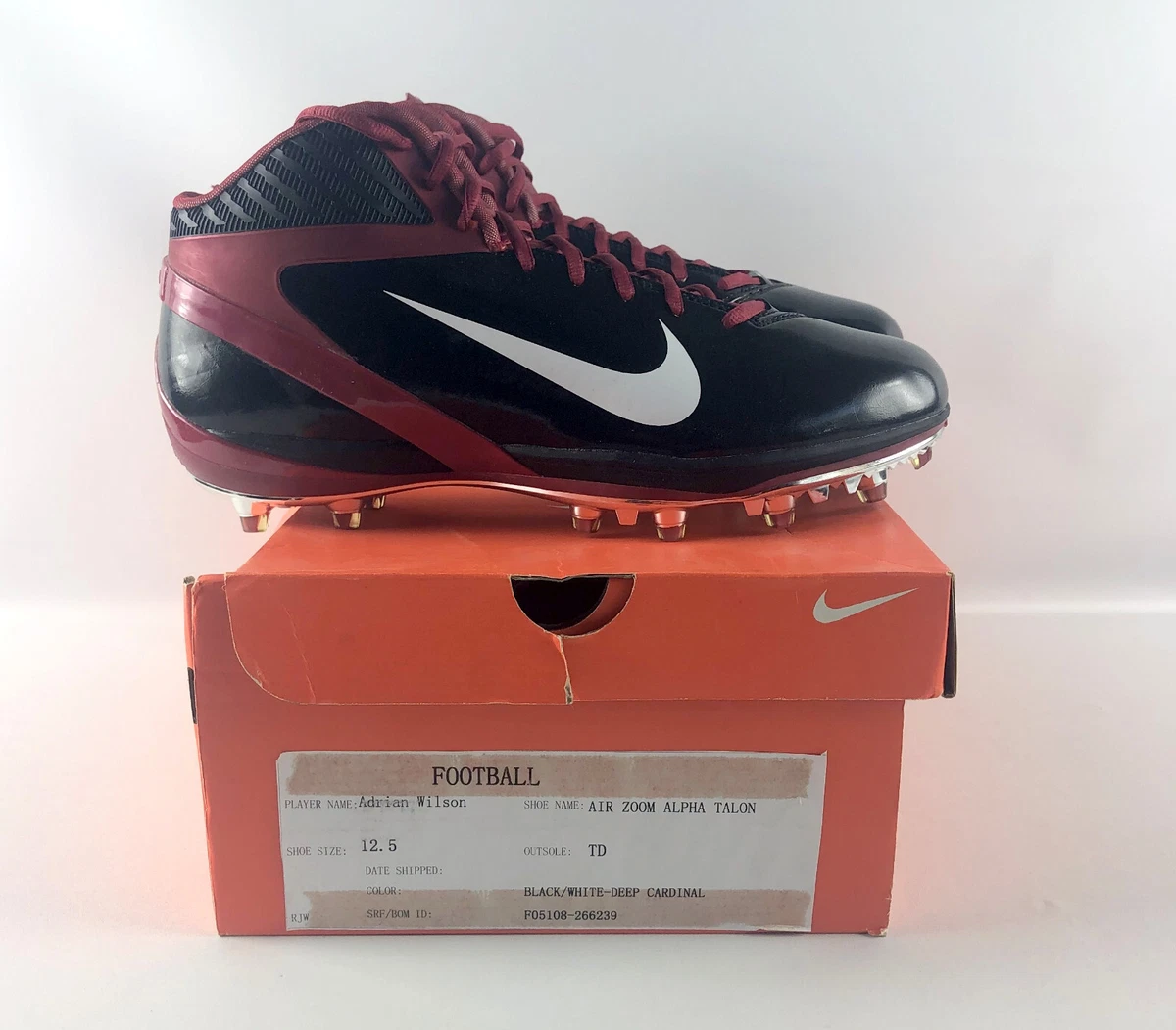 Nike Air Zoom Alpha Talon F05108-266239 Red Custom NFL Player - Size 12.5 eBay