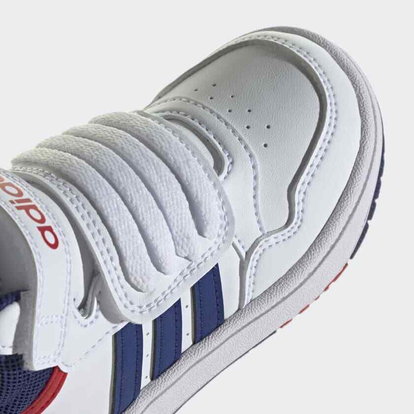 SCARPE BAMBINO/BAMBINA ADIDAS HOOPS MID 3.0- GZ9650 col.bianco/blu/rosso foto 6