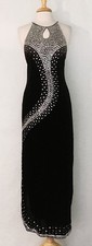 Prom Party Velvet Chinese Cheongsam Qipao Dress with Beads Ankle Length