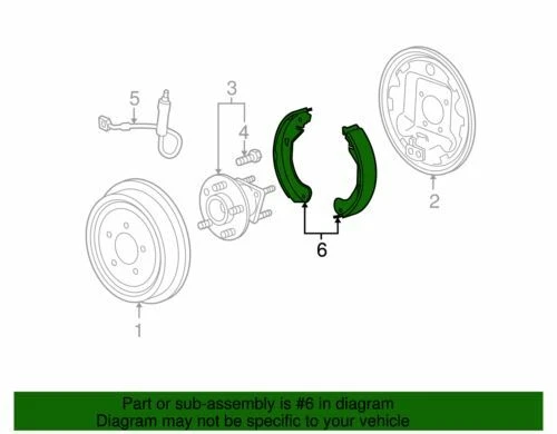 Juego de zapatas de freno de tambor base trasera remachadas originales GM 2004 Chevrolet Malibu 18038582 Foto 2 de 2