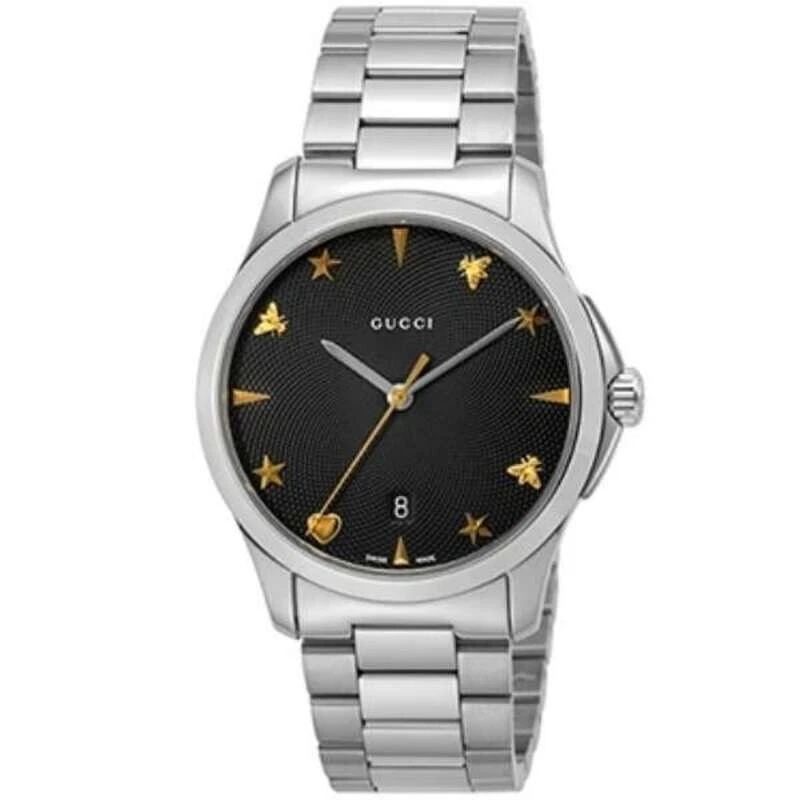 Montre homme Gucci G Timeless YA1264029A cadran noir quartz + livraison gratuite
