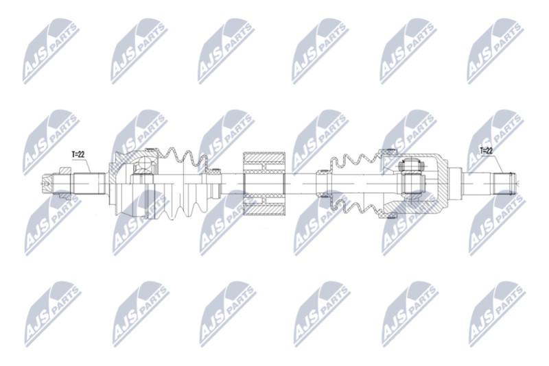 Arbre de transmission Fiat Panda résistant contre les vibrations