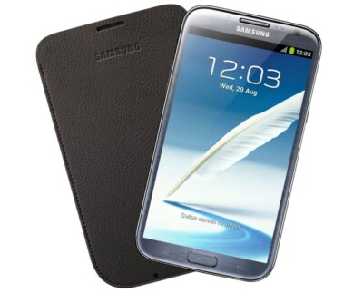 SAMSUNG GALAXY NOTE 2 LEDER TASCHE HANDYHÜLLE NAVY BLAU 