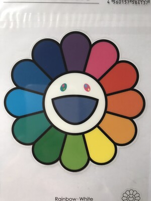 Takashi Murakami Flower Sticker Rainbow White Kaikai Kiki