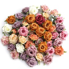 10X Silk Roses Artificial Flower Head Wedding Bouquet Garland Party Decor Crafts