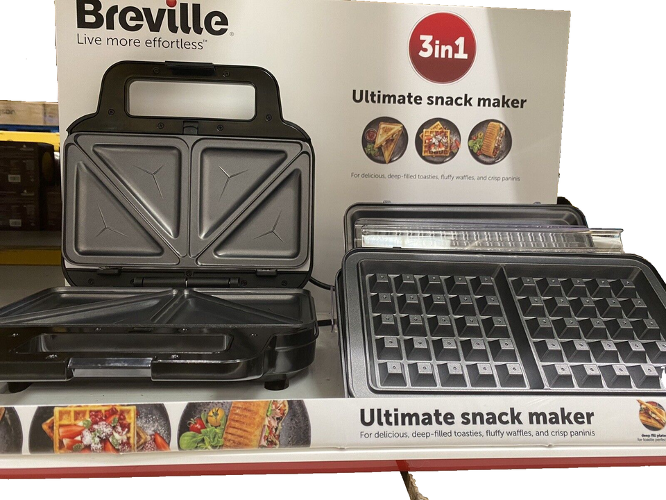 Breville 3 in 1 Sandwich, Waffle and Panini Maker (Brand New) eBay
