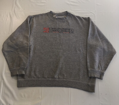 Vintage B.U.M. Equipment Sweatshirt Womens Large Gray Sweater Hip Hop Hipster