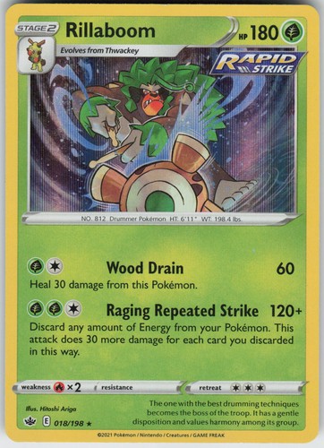 Rillaboom 018/198 Holo Rare Chilling Reign Pokemon Lightly Played