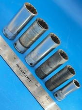 Snap-on Deep Well Socket Set 3/8” Drive 7/16” to 13/16” 12 Point 6 Pieces O-3