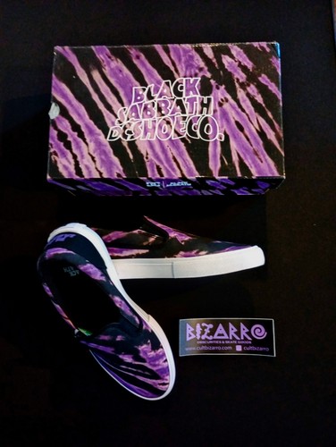 ๐ฅ DC x Black Sabbath Manny Slip Ons Black Purple Men's 10 skate shoes fits 9.5