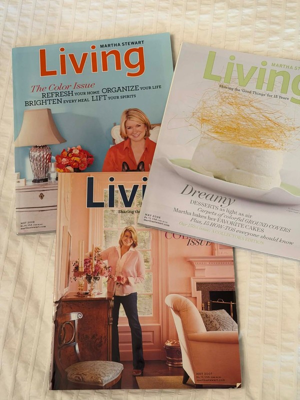 May 2006, 2007, 2008 Martha Stewart Living Magazine Cooking, Decorating
