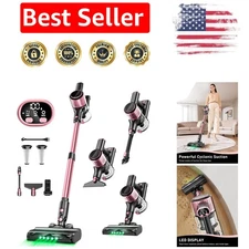 Pink Cordless Vacuum: 350W Power, 3 Modes, and Worry-Free Customer Service