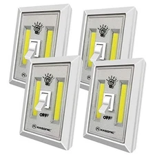  - LED Night Light, 200 Lumen Cordless COB Light Switch, Under Cabinet, 4 PACK