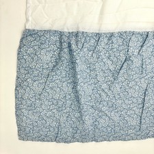 Laura Ashley Twin Bedskirt Cottage Blue White Floral Vines Leaf Ditzy Pattern