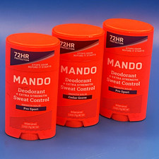 Mando Antiperspirant Deodorant Pro Sport Smooth Solid Stick 72HR 2.6 oz bundle