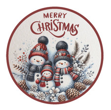 Christmas - Merry Christmas "Snow Family" 4" Vinyl Decal Sticker Present Decor