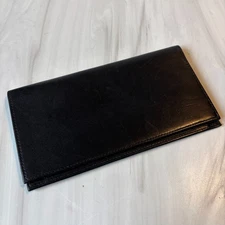 VTG Dooney & Bourke Black All Weather Leather Checkbook Cover ONLY (No Wallet)
