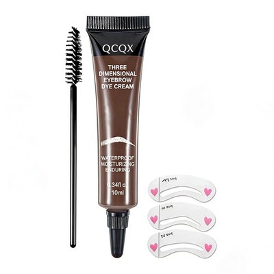 【Qcqx】Eyebrow Tint Kit - Long-Lasting, Waterproof Brow Dye Gel Set | Smudge-Proo