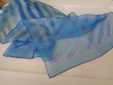 Vera Neumann Blue Stripes Striped Abstract Design Woman's Scarf