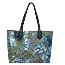 GUCCI GG Blooms Reversible Tote Bag GG Supreme PVC Floral Print Authentic