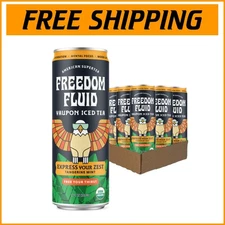 Healthier Iced Tea | Organic Yaupon with Tangerine Mint - 12 Pack of 12 oz Cans