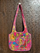 Bolso Jhola acolchado algodón estampado Frida Kahlo rosa indio elegante EE. UU.