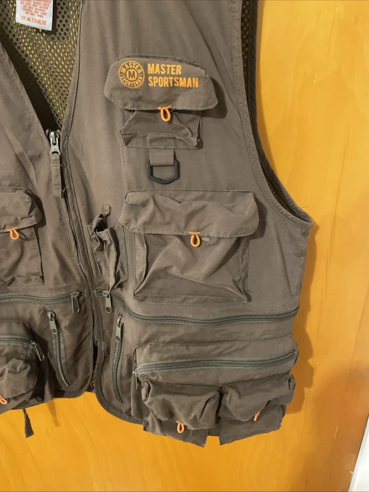 Master Sportsman Mens 27 Pockets Mesh Back Fishing Vest Adult 2XL Green - Image 2 of 4