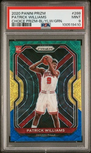 2020 PANINI PRIZM CHOICE PRIZM-BLUE/YELLOW/GREEN #288 PATRICK WILLIAMS RC PSA 9
