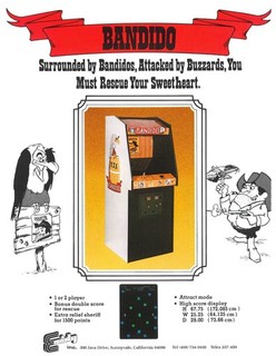 Bandido Exidy Video Arcade Flyer / Brochure / Ad - Excellent
