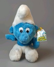 Vintage 1980 Peyo Wallace Berrie Smurf Bean Bag Plush Toy New w/Tag
