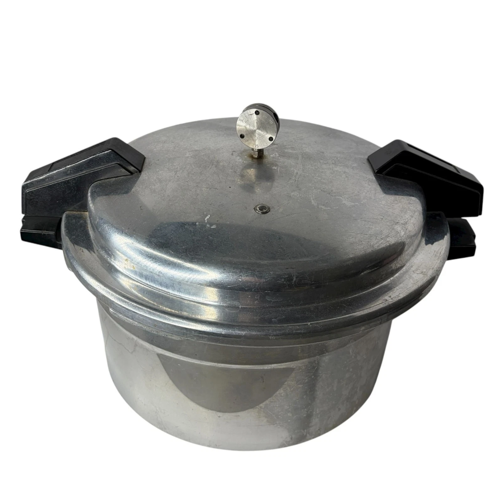 Mirro-Matic Model Canner Pressure Cooker Polished Aluminum Locking 12 Qt M-0512