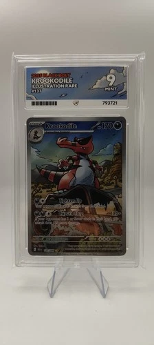 Pokemon Black Bolt Ace Graded 9 Krookodile 137/086 Illustration Rare IR ENGLISH