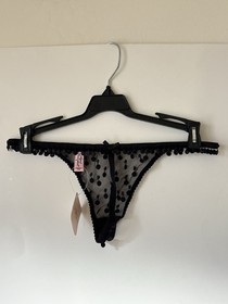 NWT Agent Provocateur BOBBIE Thong Black 3 M Medium Boudoir Vamp Luxury Girly