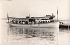 Excursion Boat - New Gull Lake Hotel MI Michigan RPPC Photo Postcard COPY
