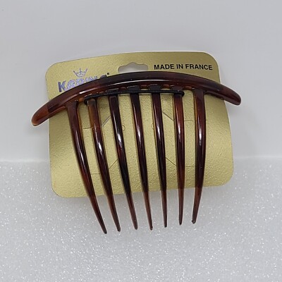 Vintage Hair Comb Faux Tortoise Shell Made In France Amazing Vintage Faux Tortoise Shell Hair Comb With  main image 4