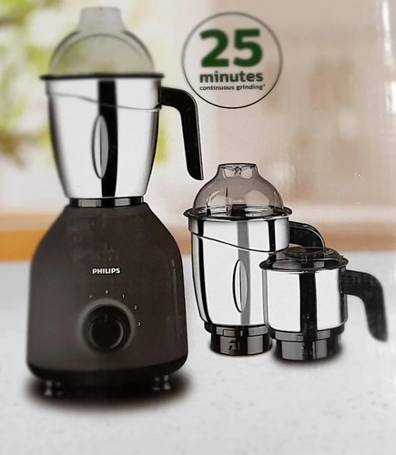 Nuovissimo Philips 750 W Nero Mixer Smerigliatrice con 3 Barattoli, HL7757/00, 220 V, 1-2 Giorni - Foto 5 di 5