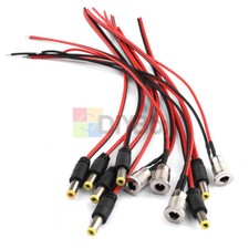 5.5 x 2.1 mm DC Power Socket Male Female with Wire DC Socket Adapter 10PCS/pack