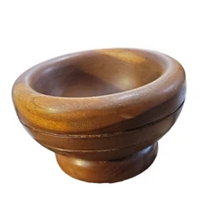 Vintage Bowl Multi Wood Hand Turned Crafted Home Country Needs Love Mortar?