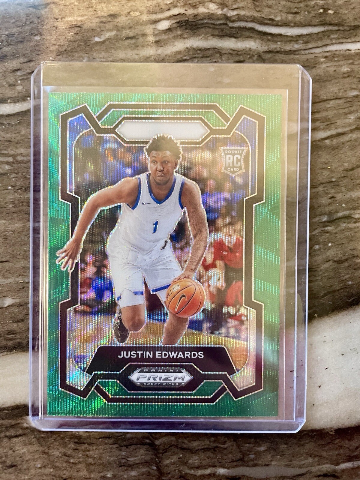 2024 Panini Prizm Draft Picks - Green Wave Prizm #25 Justin Edwards (RC)