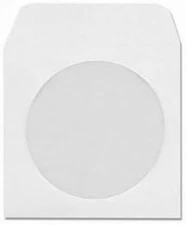 1000 Pack White Paper CD DVD Sleeves Envelope Holder with Window Cut Out and Fla