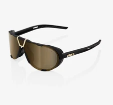 100% Westcraft Soft Tact Black Cycling Sunglasses, Soft Gold Mirror Lens