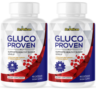 Gluco Proven- Cardiovascular Health, Blood Pressure & Sugar Support- 2 Bottles