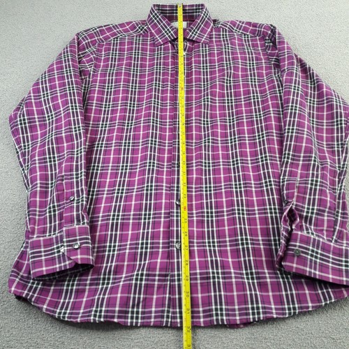 Eton Shirt Mens 16 41 Check Button Up Collared Casual Slim Fit Adult Cotton - Picture 4 of 10